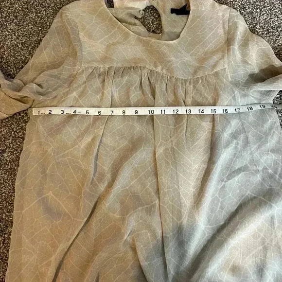 H&M DRESS SHIFT MIDI LONG SLEEVE SCOOP MECK TAN BONE CREAM SNAKE PRINT SIZE 10 - Picture 6 of 11